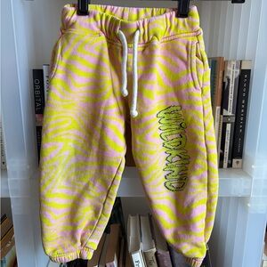 Wildkind kids zebra print Yellow and Pink Joggers